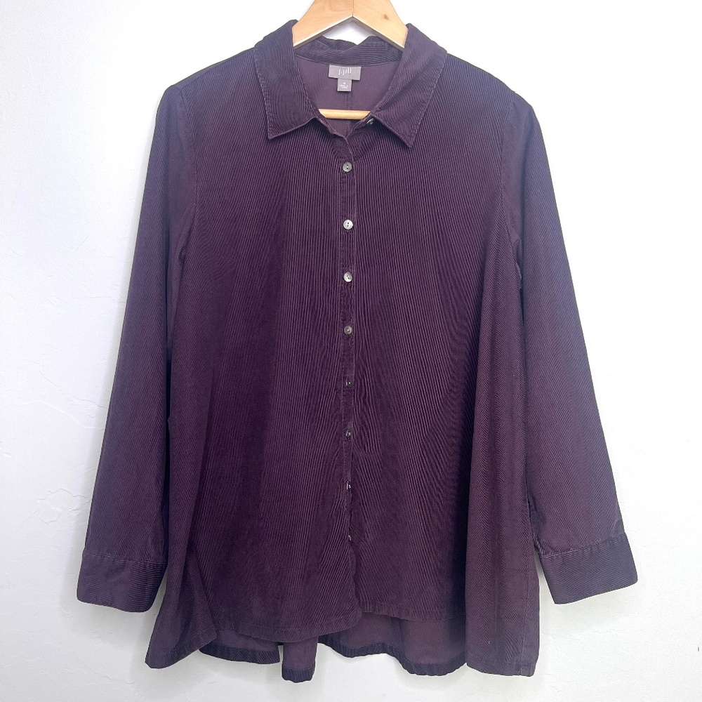 J Jill Corduroy Button Down Long Sleeve Shirt Cottagecore Lagenlook